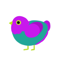 A turquoise and amethyst chicken with a head pattern