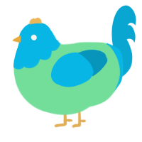 A spring and cerulean chicken with a head pattern