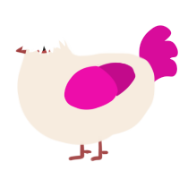 Salmonella, a cream and fuchsia chicken