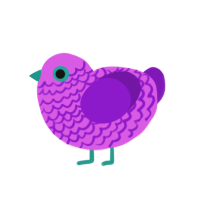 A orchid and violet chicken with a lace pattern