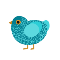 December, a sea and aqua chicken with a double-lace pattern