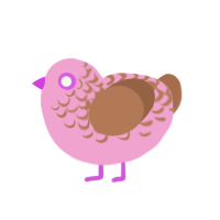 jolly rancher ii, a pink and brown chicken with a half-lace pattern