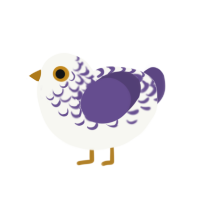 reginaldine, a white and overcast chicken with a half-lace pattern