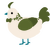 A cream and olive chicken with a neck-speckle pattern