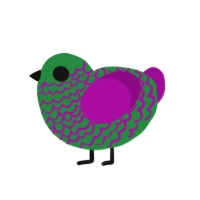 Chicken Creepypasta, a viridian and plum chicken with a lace pattern