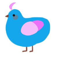 A sky and lavender chicken