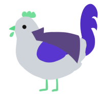 A mist and indigo chicken