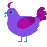 A blurple and plum chicken
