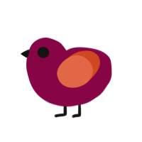 reviL, a maroon and red chicken