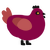 reviL, a maroon and red chicken