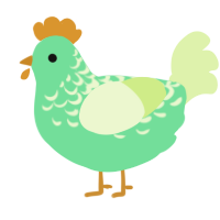 A spring and apple chicken with a half-lace pattern