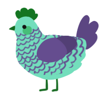 A mint and overcast chicken with a lace pattern