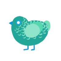 (unnamed), a turquoise and mint chicken with a half-lace pattern