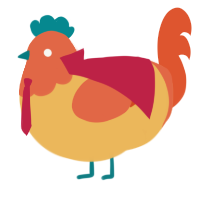 A honey and vermilion chicken with a head pattern