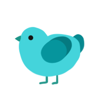 A aqua and teal chicken