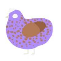 (unnamed), a lilac and brown chicken with a speckle pattern