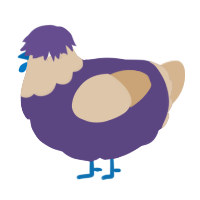 A overcast and beige chicken with a head pattern
