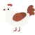 Goober, a white and russet chicken