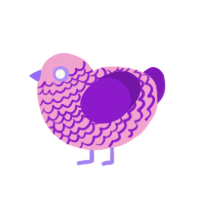 (unnamed), a pink and violet chicken with a lace pattern