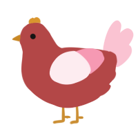 Eros, a red and rose chicken