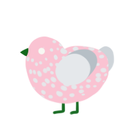 pinkshroom, a rose and mist chicken with a speckle pattern