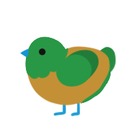 Dirt Path, a gold and viridian chicken with a head pattern