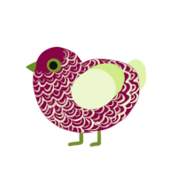 Ecelena, a maroon and apple chicken with a double-lace pattern