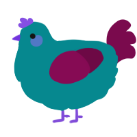 A teal and wine chicken