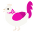 Life in plastic, a white and fuchsia chicken with a neck-speckle pattern