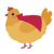 A honey and orange chicken with a head pattern