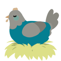 A sea and ash chicken with a head pattern
