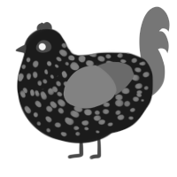 A tumblr and amethyst chicken with a speckle pattern
