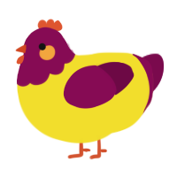 (unnamed), a yellow and wine chicken with a head pattern