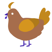 A brown and ochre chicken