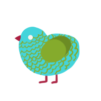 (unnamed), a aqua and chartreuse chicken with a lace pattern