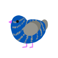 (unnamed), a ultramarine and ash chicken with a bar pattern