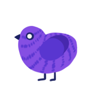 (unnamed), a blurple and indigo chicken with a bar pattern