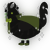A black and sable chicken with a bar pattern