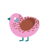 Rosy, a pink and russet chicken with a half-lace pattern