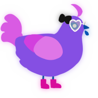 A blurple and orchid chicken