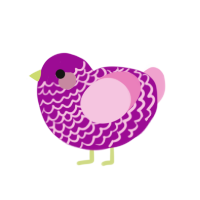 130 egg, a plum and pink chicken with a lace pattern