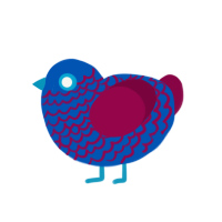 GetInto Hypnosis Mic, a ultramarine and maroon chicken with a lace pattern