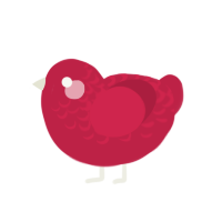 (unnamed), a crimson and red chicken with a half-lace pattern