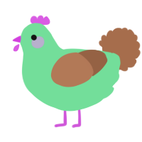 A spring and brown chicken