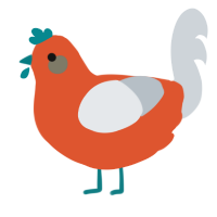 A vermilion and mist chicken