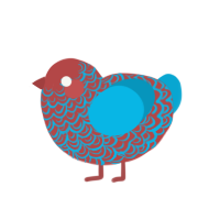 (unnamed), a red and cerulean chicken with a double-lace pattern