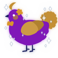 A violet and gold chicken