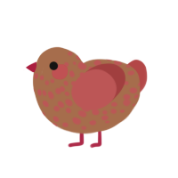 A brown and red chicken with a speckle pattern