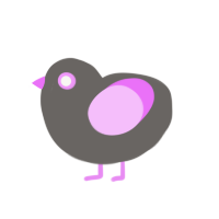 Bright Void, a grey and lavender chicken