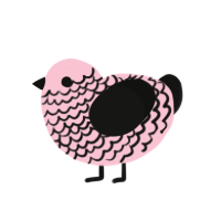 Pastel Goth, a rose and black chicken with a lace pattern